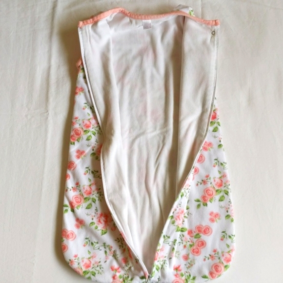 kensie rose floral fleece zip-up sleep sack 6-9 months baby girl - Picture 6 of 7